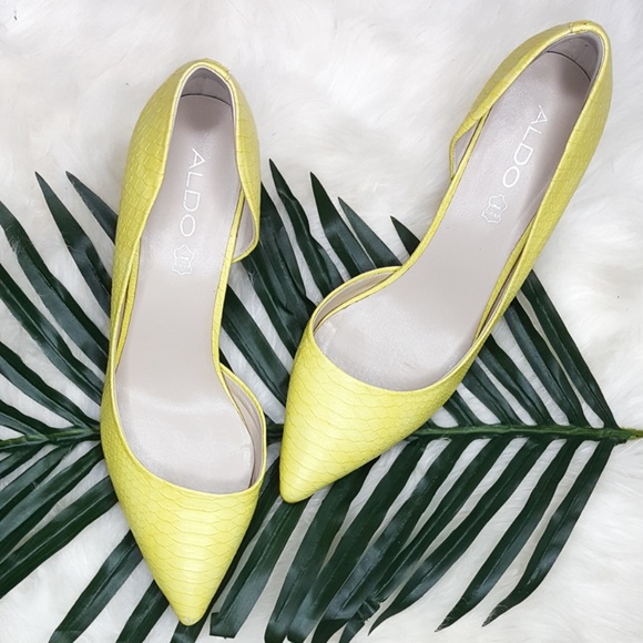Aldo Shoes - Aldo Aceilia Yellow D'Orsay Pump Heels 9